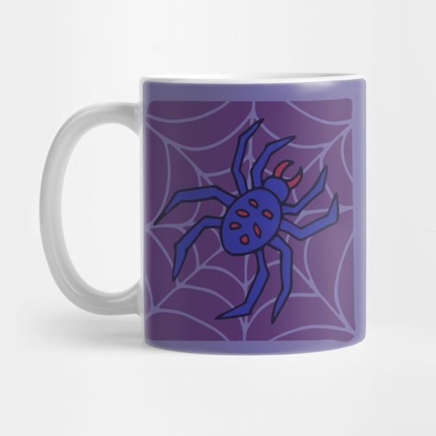 CREEPY POISONOUS SPIDER IN WEB Purple Blue Red from my Cabinet of Curiosities - UnBlink Studio by Jackie Tahara by UnBlink Studio by Jackie Tahara